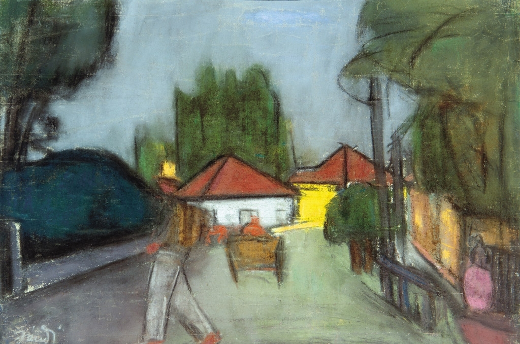Jándi Dávid (1893-1944) Street of a small town