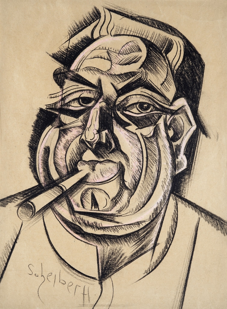 Scheiber Hugó (1873-1950) Self-portrait with a cigar