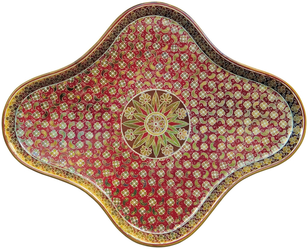 Zsolnay Four-foiled Millenium decor plate, Zsolnay, 1898