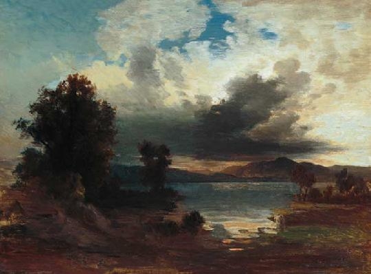 Telepy Károly (1828-1906) On the banks of the Danube at Újpest