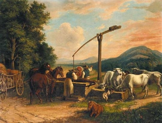 Keleti Gusztáv (1834-1902) Watering