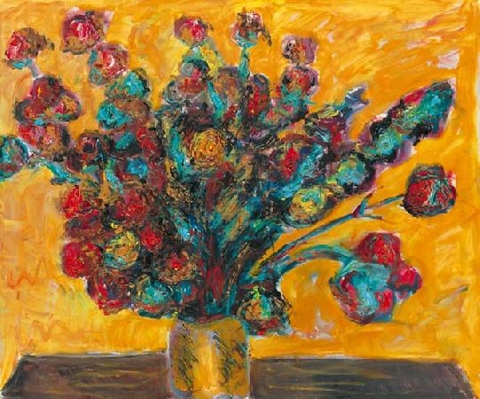 Román György (1903-1981) Virágok vázában
