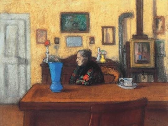 Rippl-Rónai József (1861-1927) Interieur, 1904 (Sárga szobában egy öreg nő)
