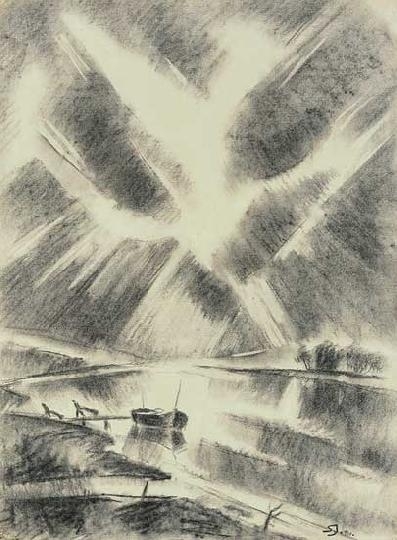 Schadl János (1892-1944) Brilliant light by the river, 1930