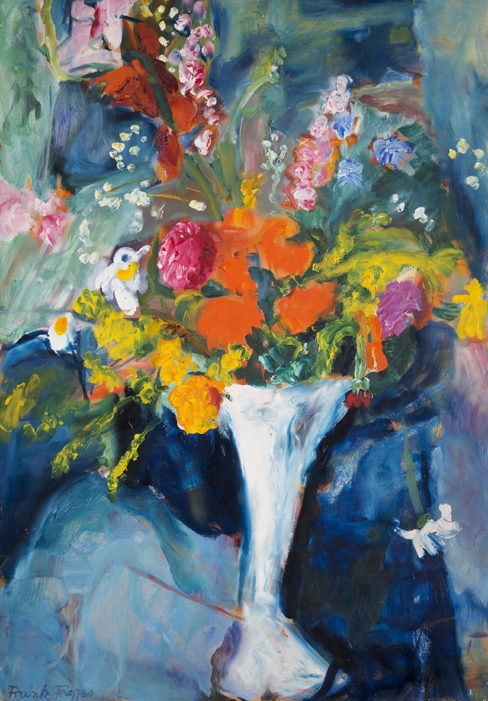 Frank Frigyes (1890-1976) Virágok fehér vázában, 1929