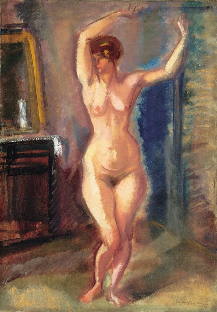 Márffy Ödön (1878-1959) Standing female nude (Csinszka), c. 1930