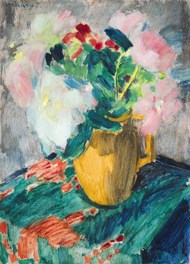 Vaszary János (1867-1939) Vase with flowers, c. 1928