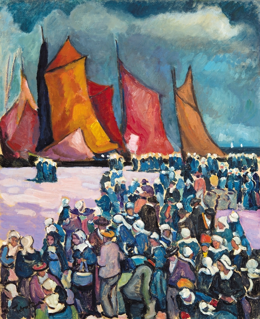 Tibor Ernő (1885-1945) Scene in the harbour