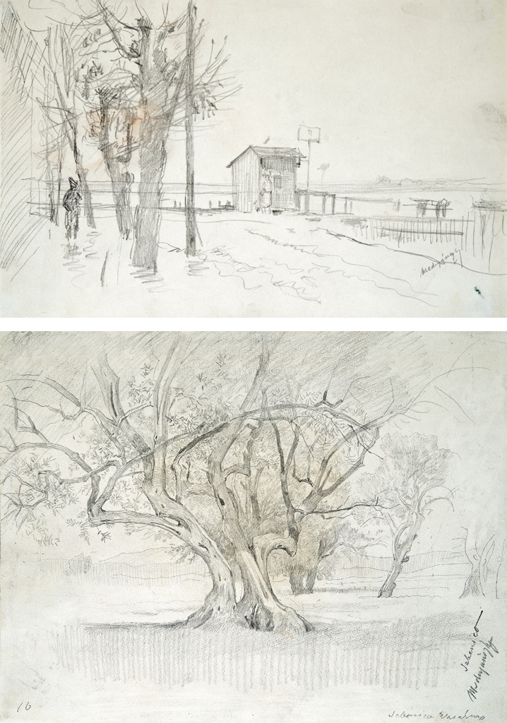 Mednyánszky László (1852-1919) Landscape, Blossoming tree