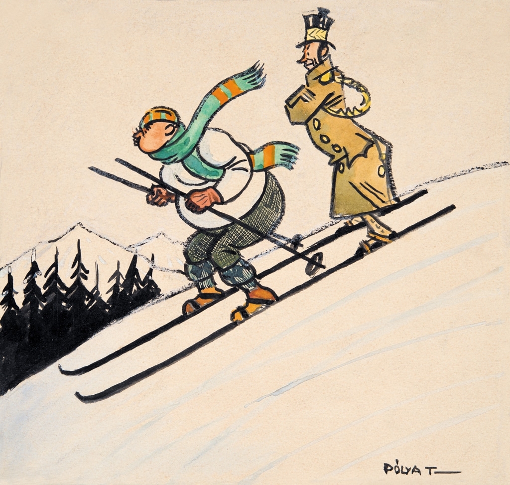 Pólya Tibor (1886-1937) Skiers