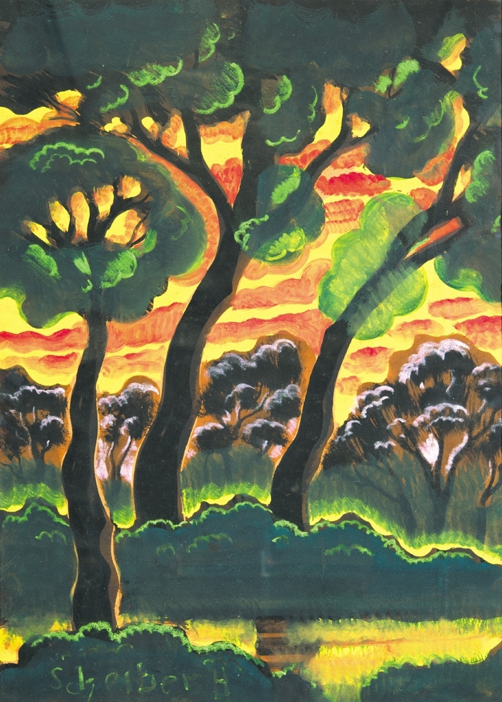 Scheiber Hugó (1873-1950) Burning trees