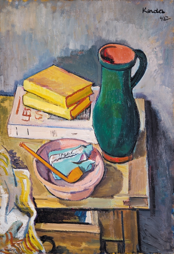 Korda Vince (1897-1977) Still life with a smoking pipe, 1927