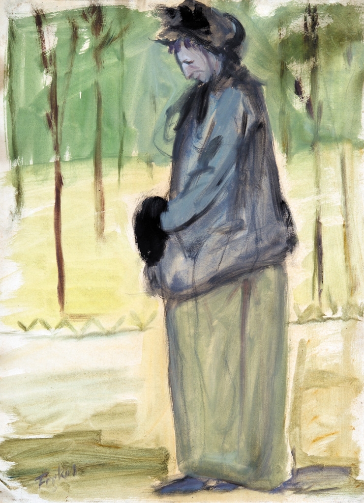 Farkas István (1887-1944) Old lady in a park