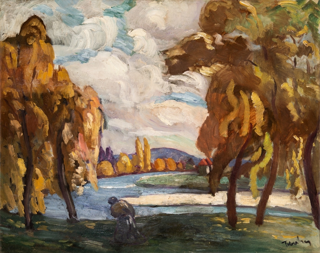 Tibor Ernő (1885-1945) On the riverbank