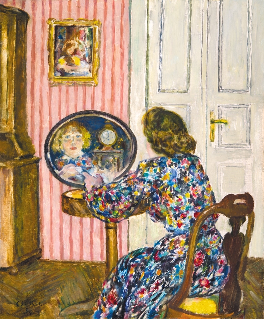 Csók István (1865-1961) Züzü in front of the mirror
