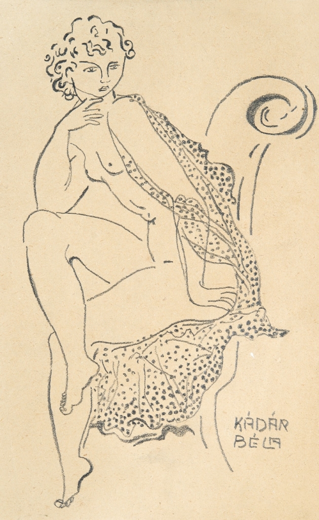 Kádár Béla (1877-1956) Nude with veil