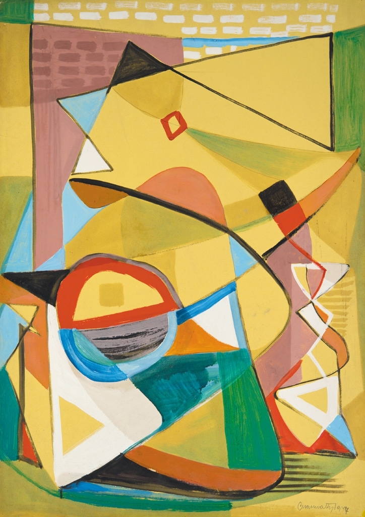Gyarmathy Tihamér (1915-2005) Yellow, white, 1947