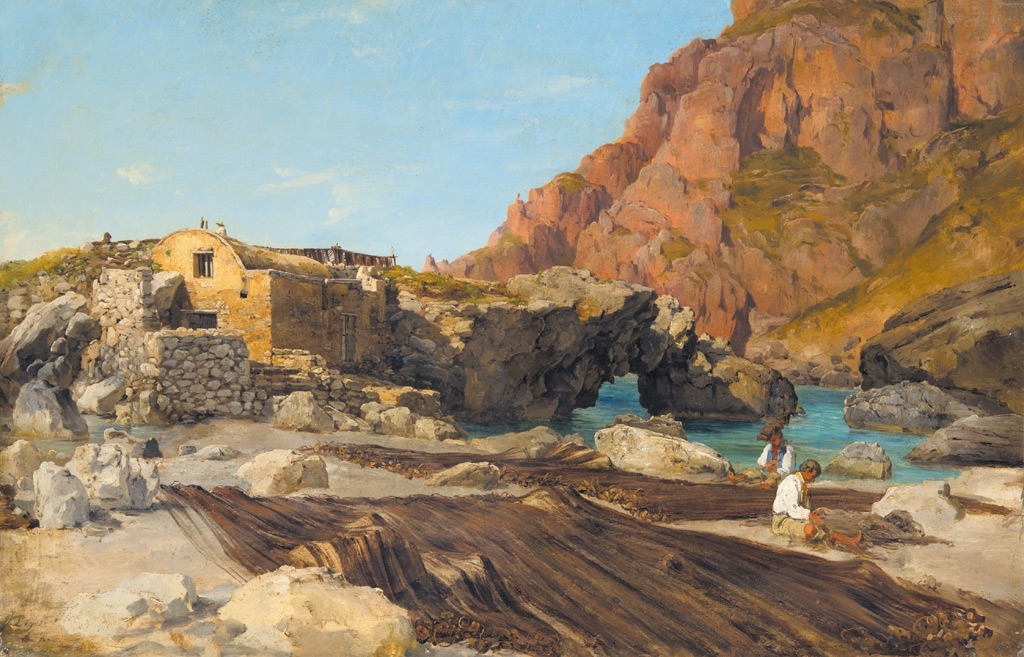 Ligeti Antal (1823-1890) Fishermen in Naples