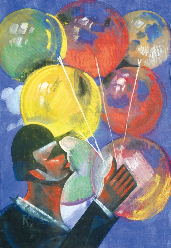 Scheiber Hugó (1873-1950) Ballon vendor