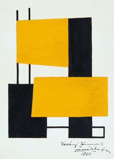 Kassák Lajos (1887-1967) Yellow-black composition, 1960