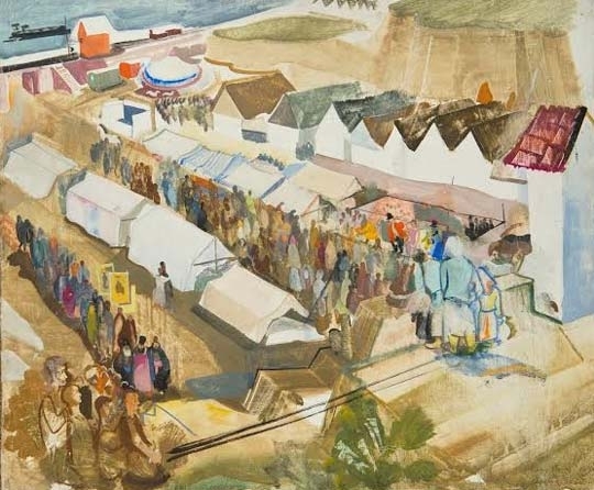 Vadász Endre (1901-1944) Travelling circus in Baia Mare, 1933