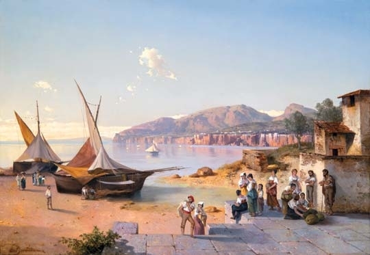 Zimmermann, Albert August (1808-1888) Kikötő Nápoly környékén