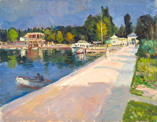Boldizsár István (1897-1984) Harbour at Lake Balaton, 1976