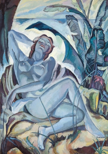 Bató József (1888-1966) Blue nude, 1931