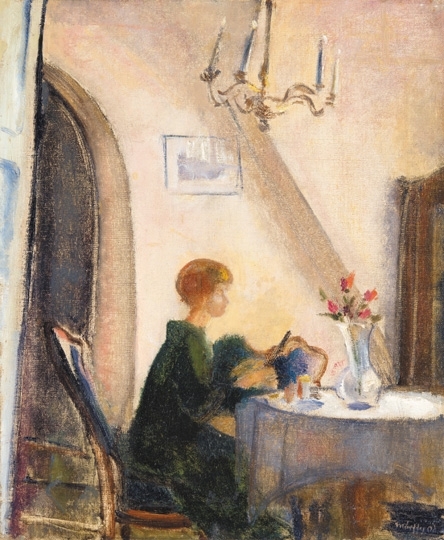 Márffy Ödön (1878-1959) Intérieurben, 1926 körül
