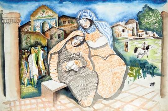 Kádár Béla (1877-1956) Nők görög romok előtt