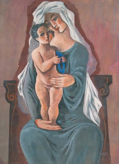 Kádár Béla (1877-1956) Mother with child