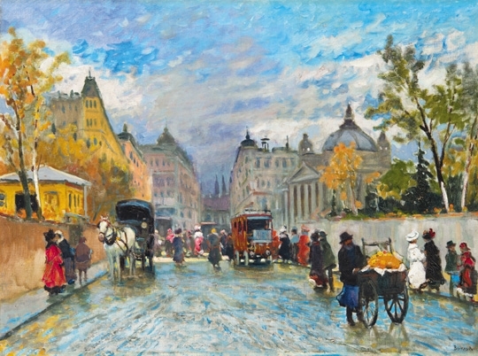 Berkes Antal (1874-1938) Street in Paris, 1911