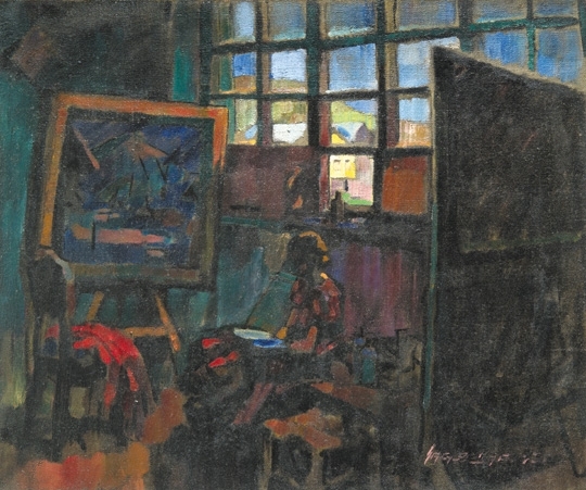 Nagy Oszkár (1883-1965) In the atelier, 1937