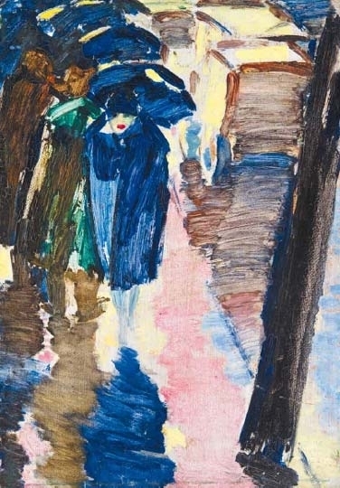 Vaszary János (1867-1939) In the rain, 1937