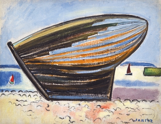 Járitz Józsa (1893-1986) Barge on the beach