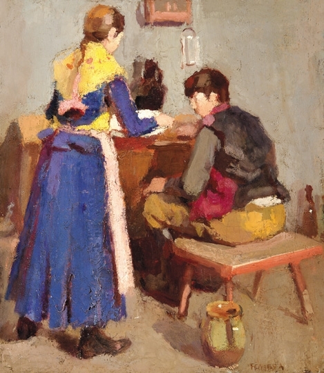Fényes Adolf (1867-1945) Lunch (Lunch of the poor ), c. 1905