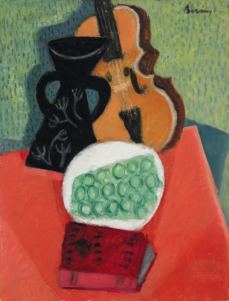 Berény Róbert (1887-1953) Still life with Grapes and Violin, c. 1928-1930
