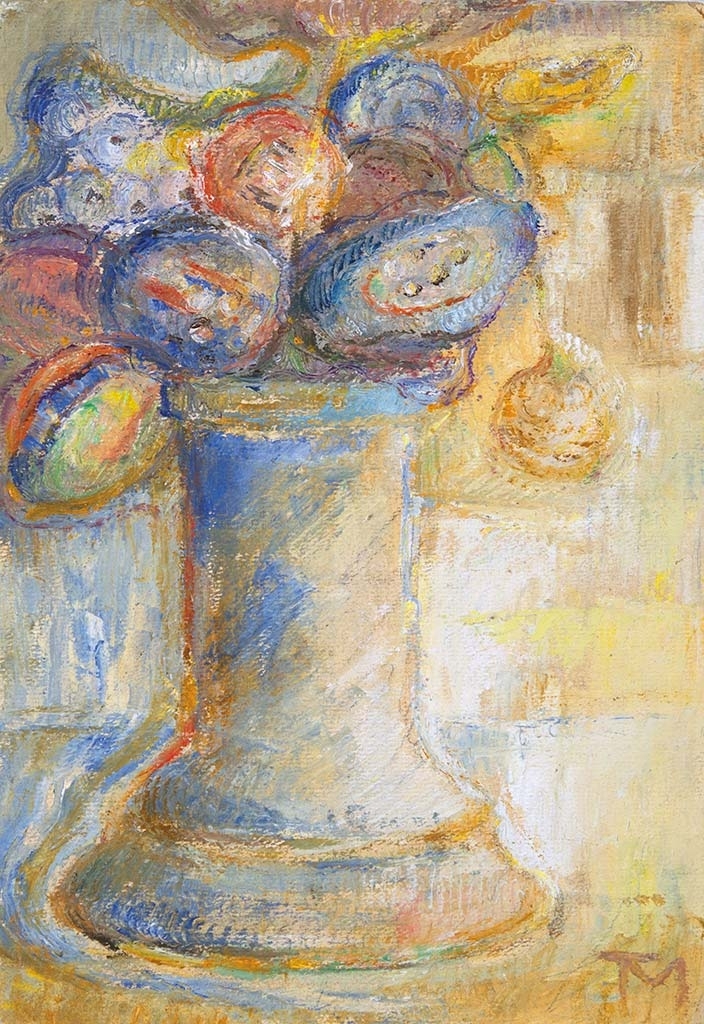 Tóth Menyhért (1904-1980) Virágok talpas vázában, 1957 körül