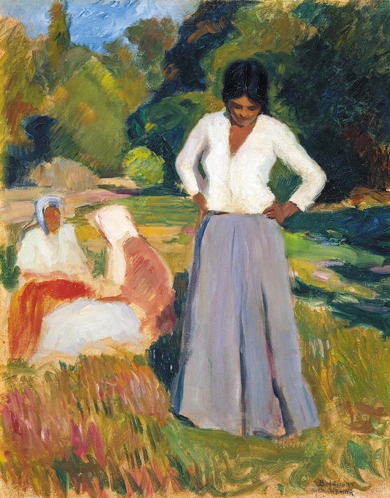 Boldizsár István (1897-1984) Lady in White on the Field, 1928