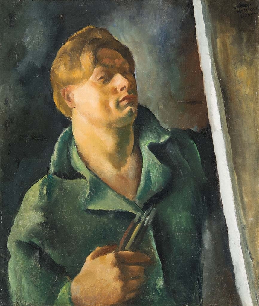 Erdélyi Ferenc (1904-1959) Self-portrait with a paintbrush, 1930