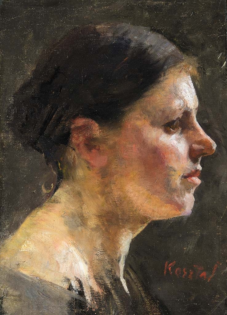 Koszta József (1861-1949) Nő profilból