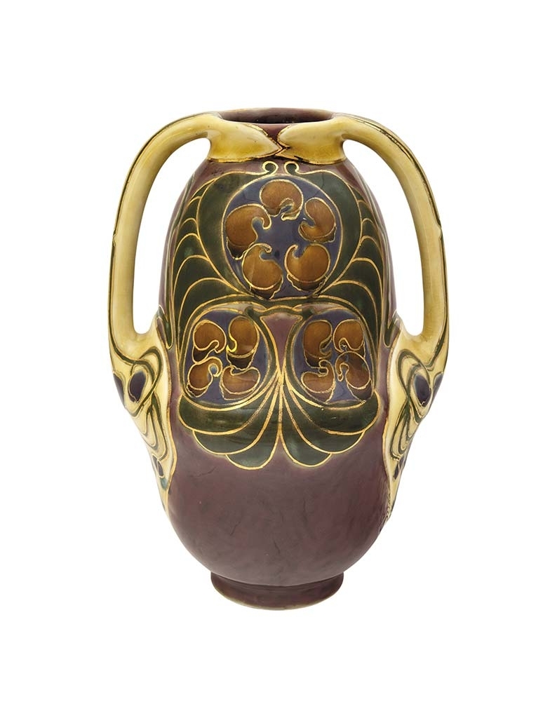 Zsolnay Vase with two Handles, Zsolnay, c. 1902, Form plan by: Apáti Abt, Sándor