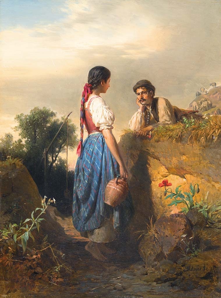 Molnár József (1821-1899) Girl going to the Well (Idyll), 1881