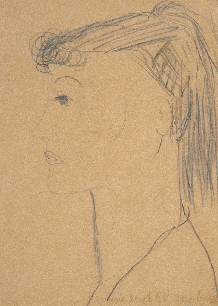 Anna Margit (1913-1991) Frufrus önarckép profilból, 1936