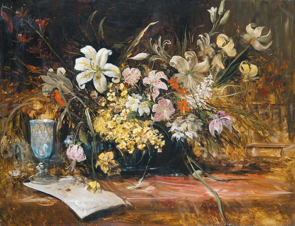 Bruck Lajos (1846-1910) Still life with flowers