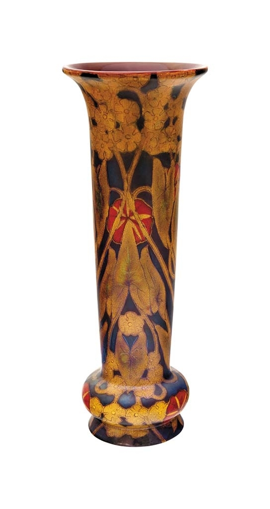 Zsolnay Vase with circular flower design, Zsolnay, c. 1900