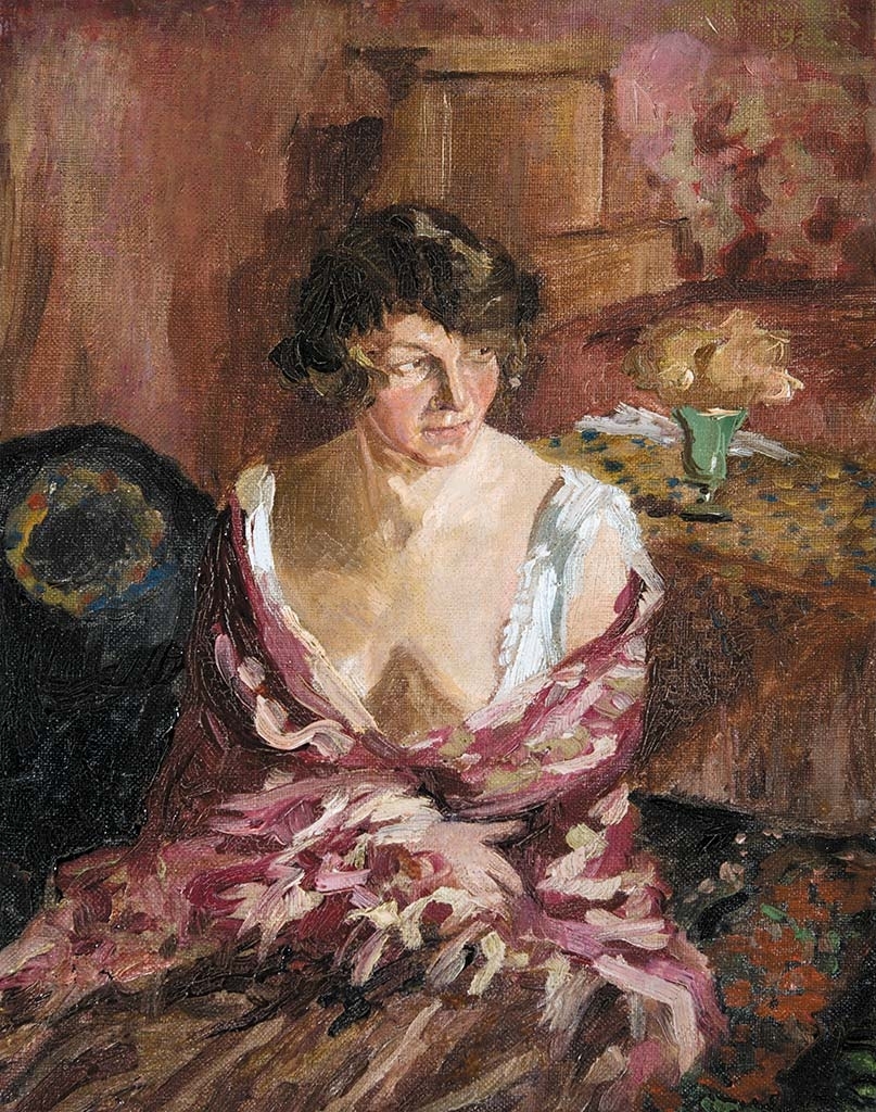 Perlmutter Izsák (1866-1932) Young Lady, 1922