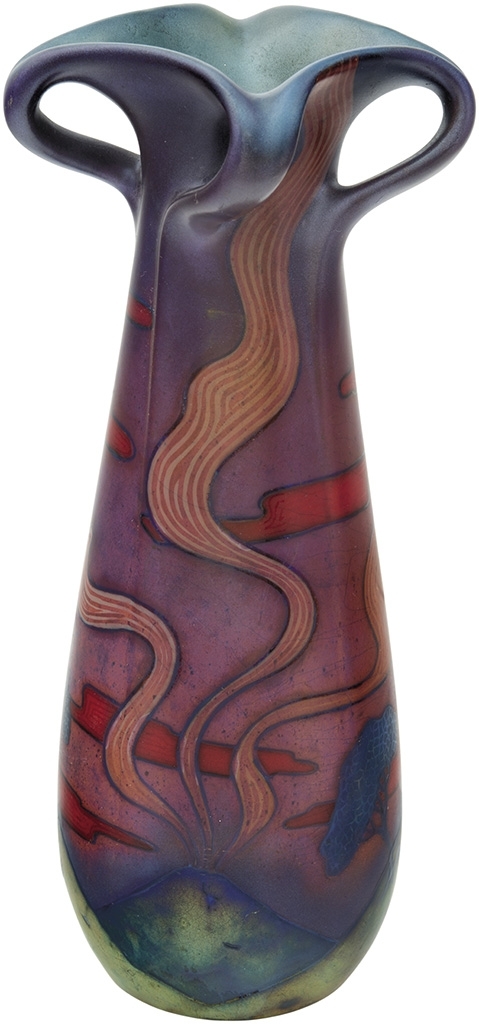 Zsolnay Vase with vulcano decor, Zsolnay, 1900  Design by: Sikorski, Tádé