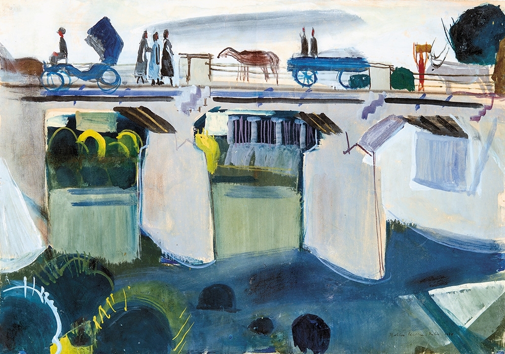 Mattioni Eszter (1902-1993) Hídon, 1934