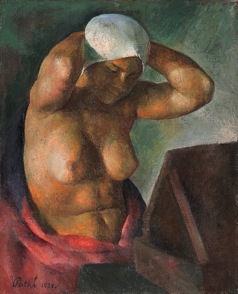 Patkó Károly (1895-1941) Nude in front of a mirror, 1924 (After bath)